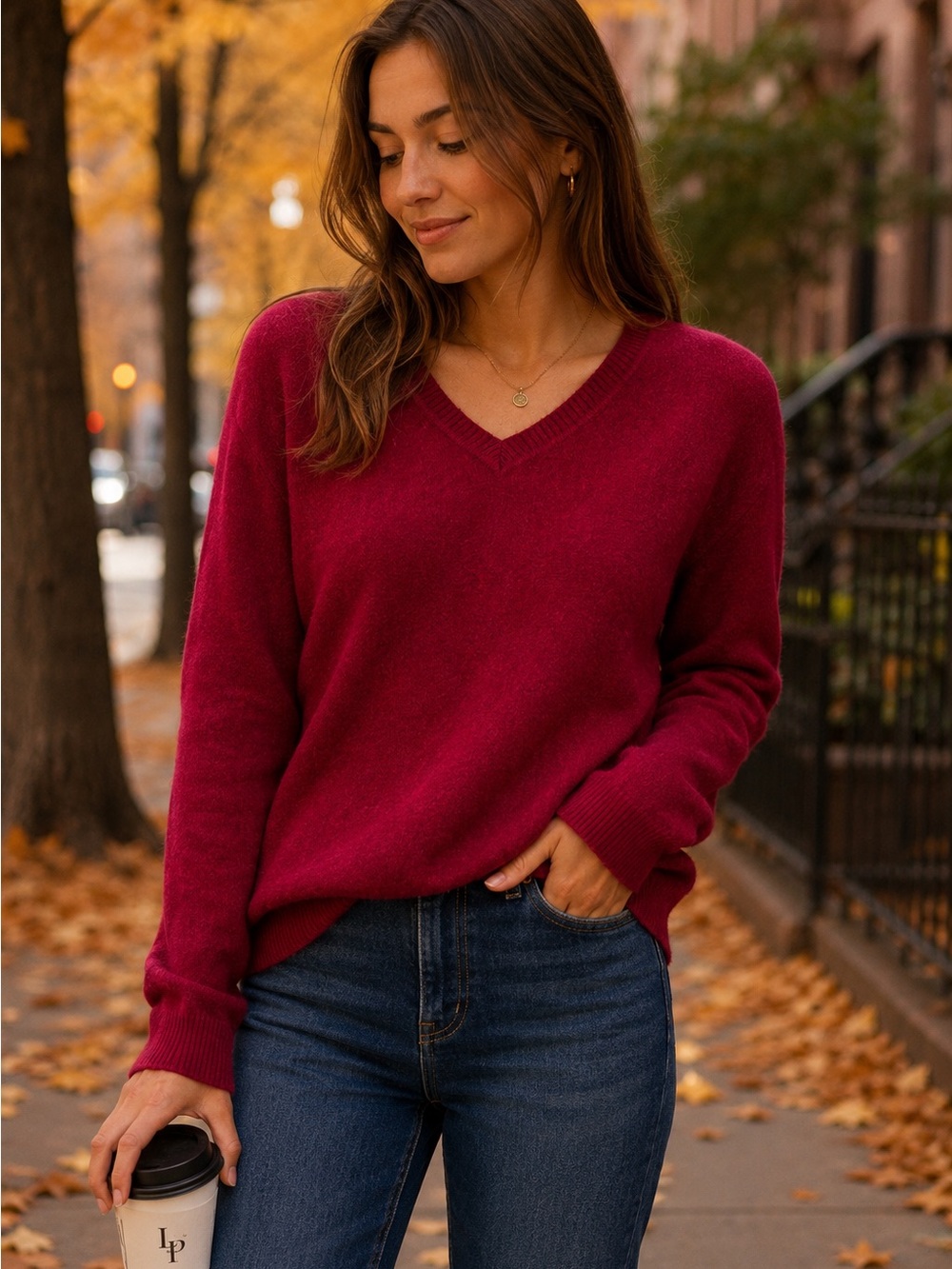 Mario Serrani 100% 2-Ply Cashmere V-Neck Sweater – Size M